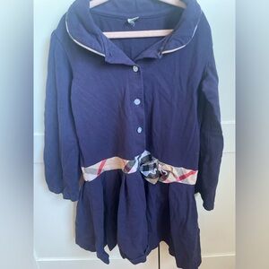 Girls size 8 navy blue shirt dress